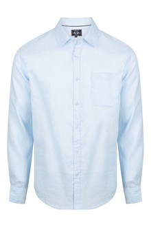 Long Sleeve Linen Shirt in Sky Blue